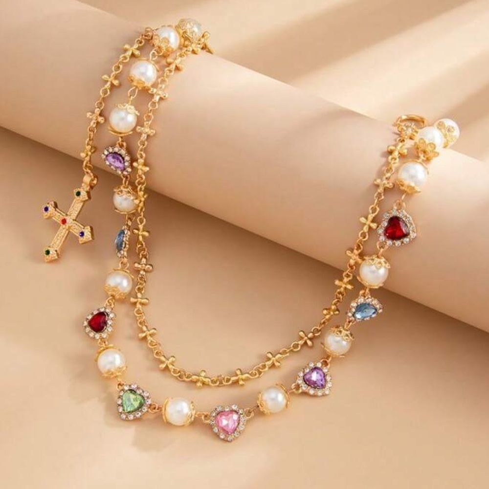 Gold-Tone Multi Gem jean accessory A1548